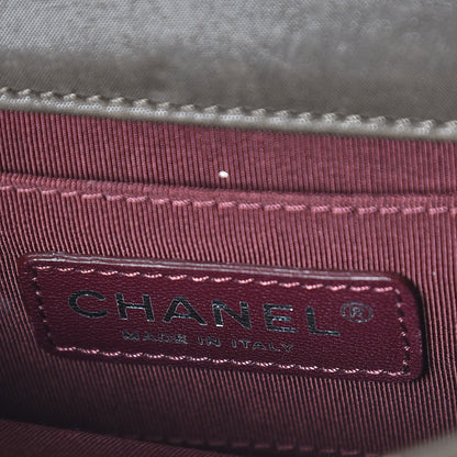 Chanel Iridescent Calfskin Marble Plexiglass Boy Brick Flap Dark Khaki 6 of 8