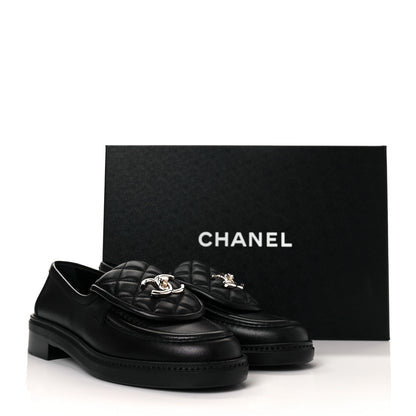 Chanel Lambskin Quilted CC Turnlock Loafers 36 Black 18 of 18