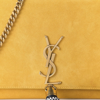 Saint Laurent Suede Medium Classic Monogram Kate Tassel Satchel Saffron Yellow 9 of 9