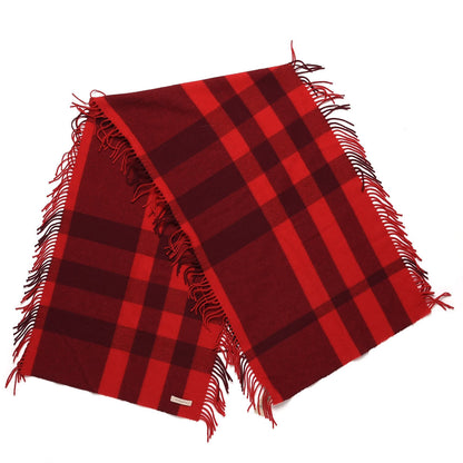 Burberry Merino Wool Half Mega Check Scarf Red 2 of 4
