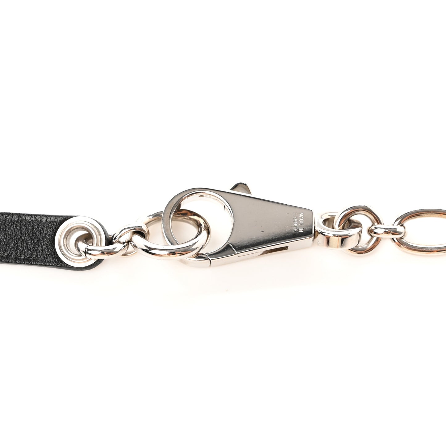 Silver Palladium Fauve Barenia Olga 5 Charms Chain Belt Black