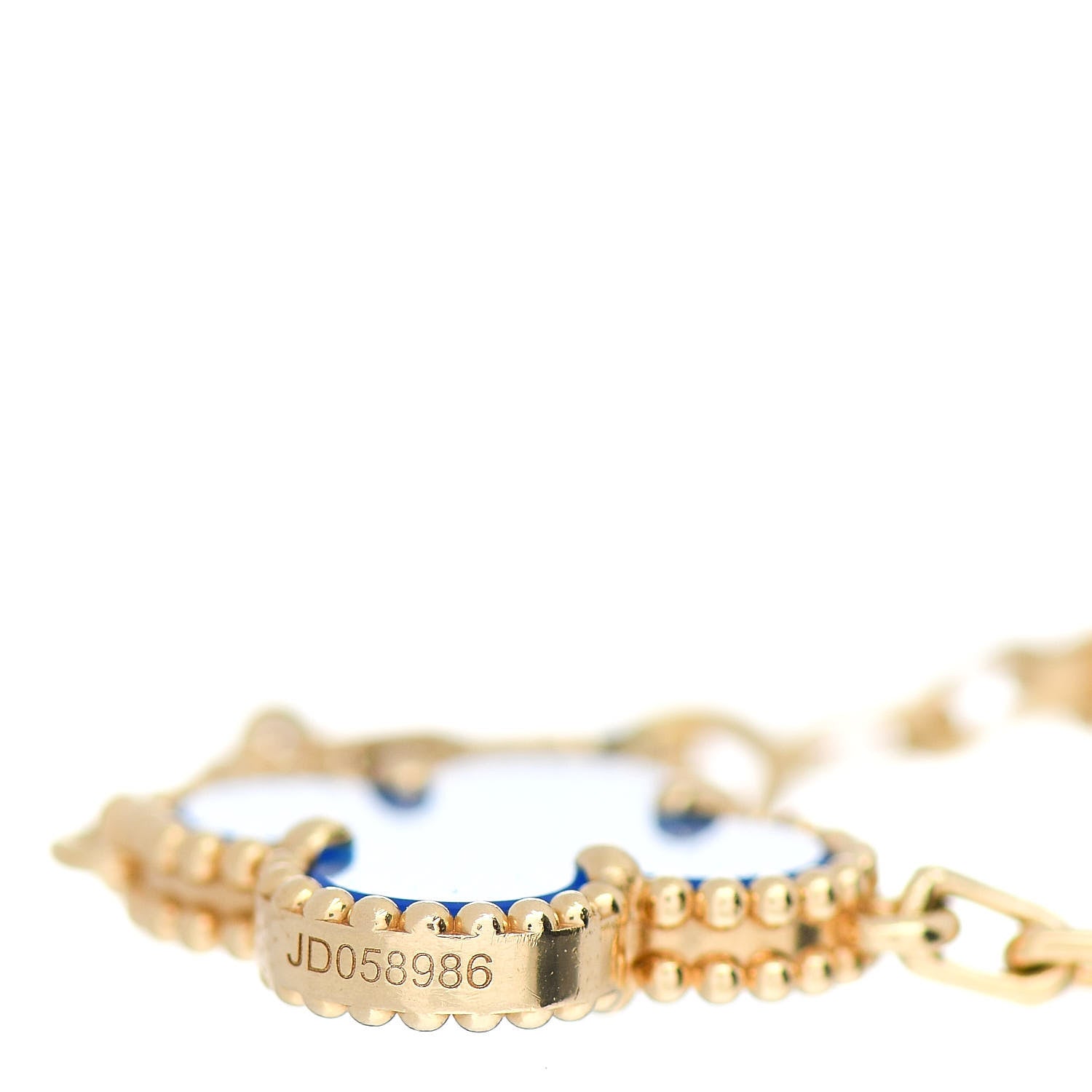 Van Cleef & Arpels 18K Yellow Gold Blue Agate 5 Motifs Vintage Alhambra Bracelet 3 of 5