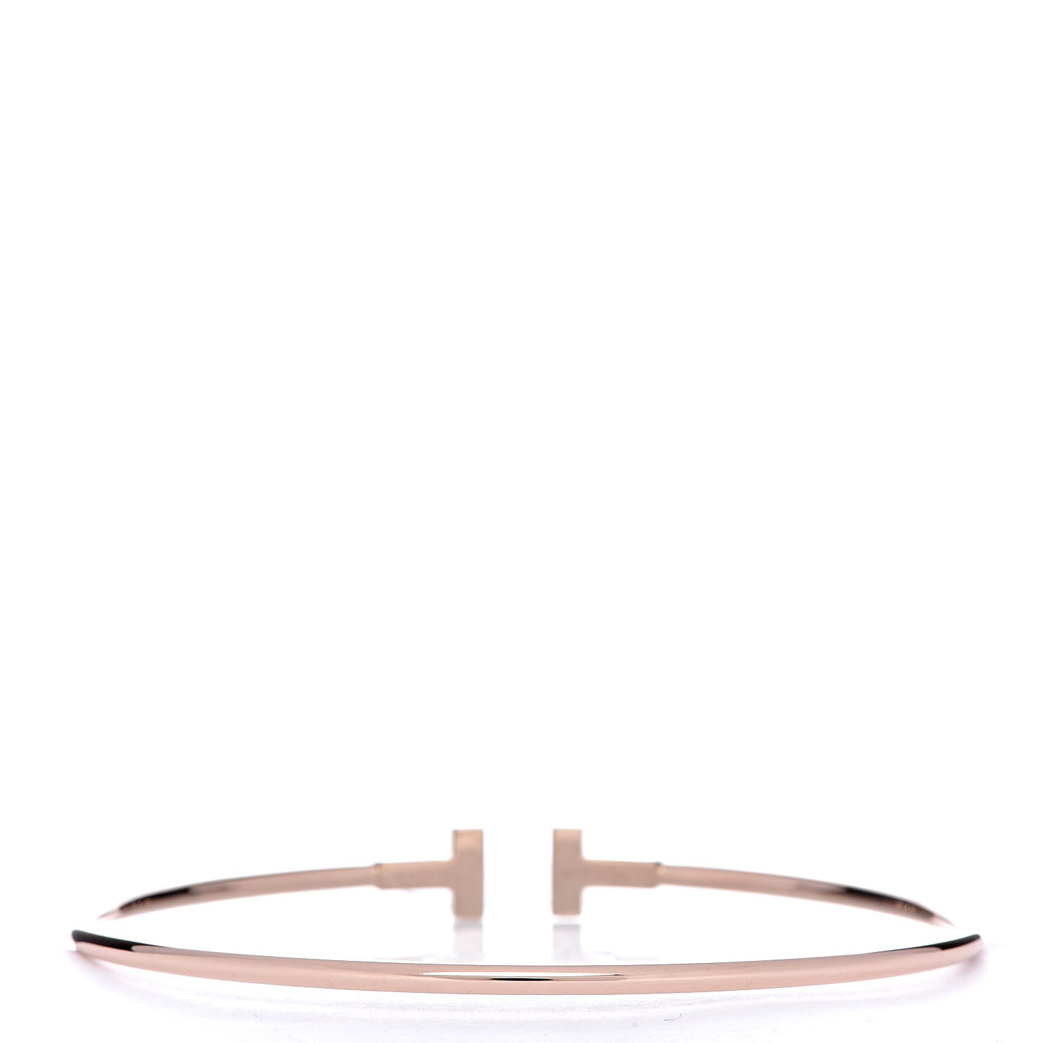 Tiffany 18K Rose Gold Narrow T Wire Bracelet 3 of 6