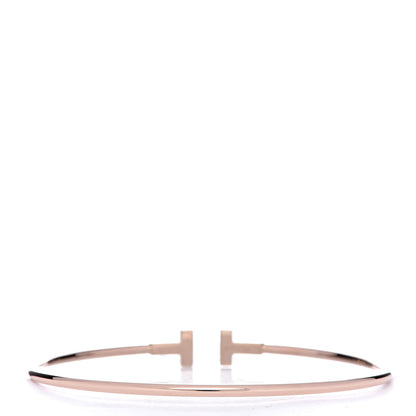 Tiffany 18K Rose Gold Narrow T Wire Bracelet 3 of 6