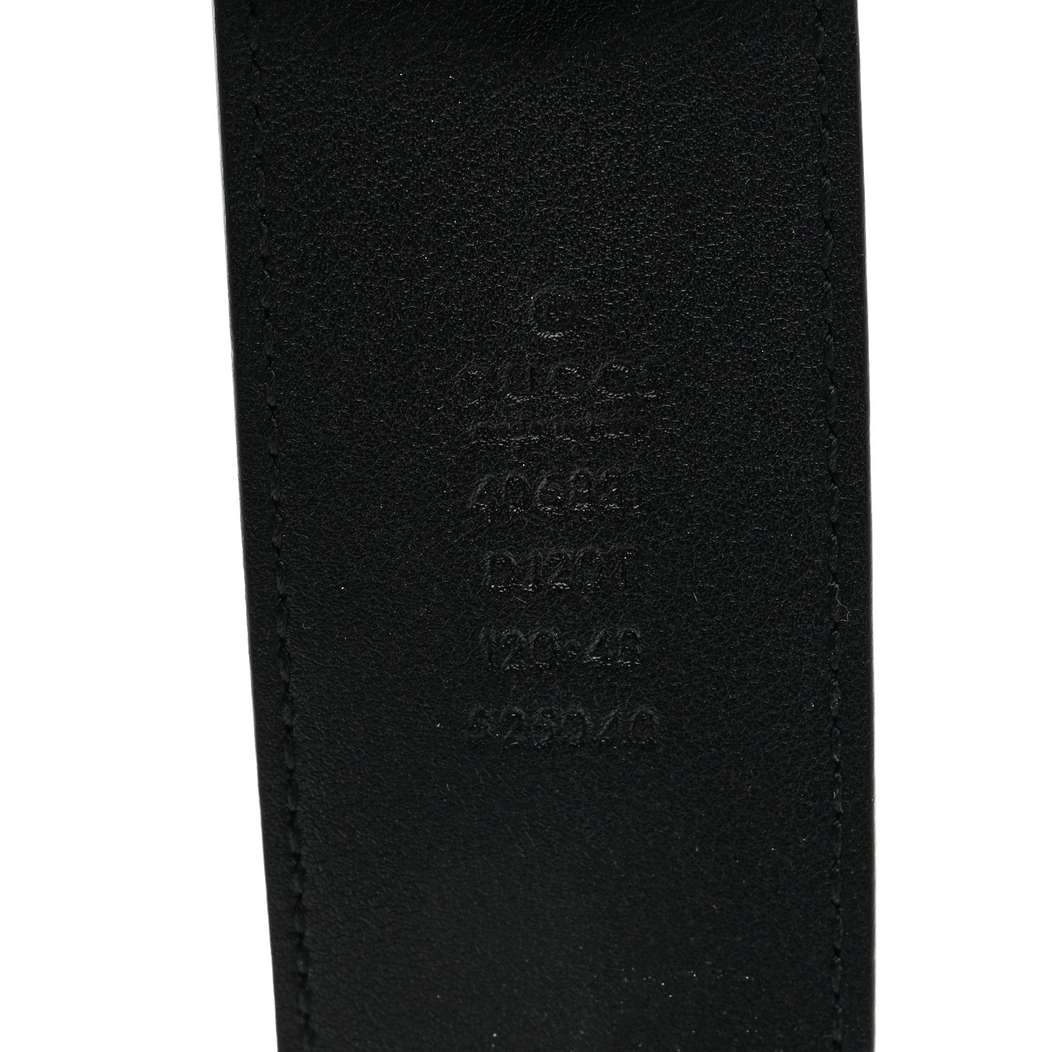 Gucci Textured Dollar Calfskin Nickel Double G 40mm Belt 120 48 Black 3 of 4