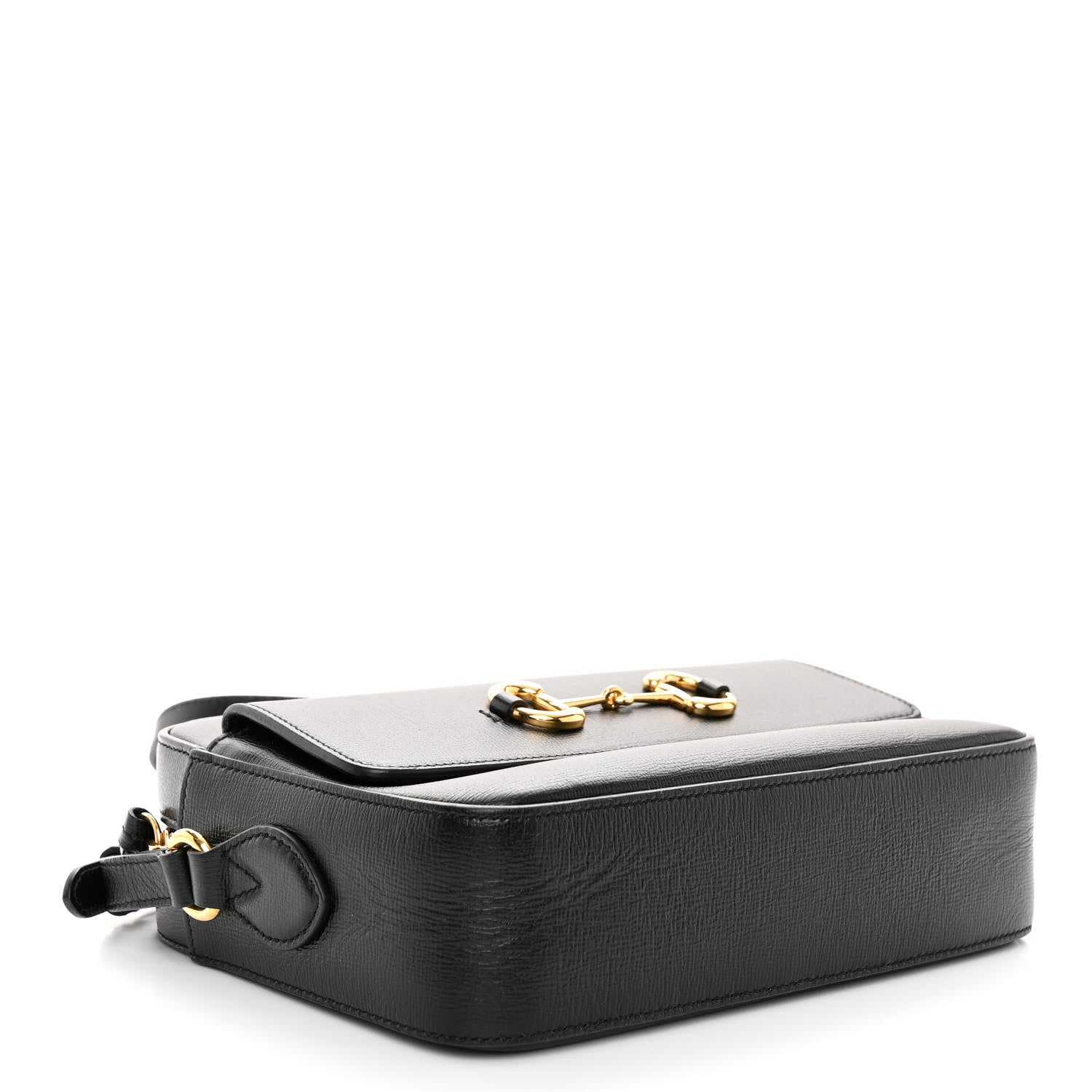 Gucci Textured Calfskin Small Horsebit 1955 Shoulder Bag Black 4 of 10