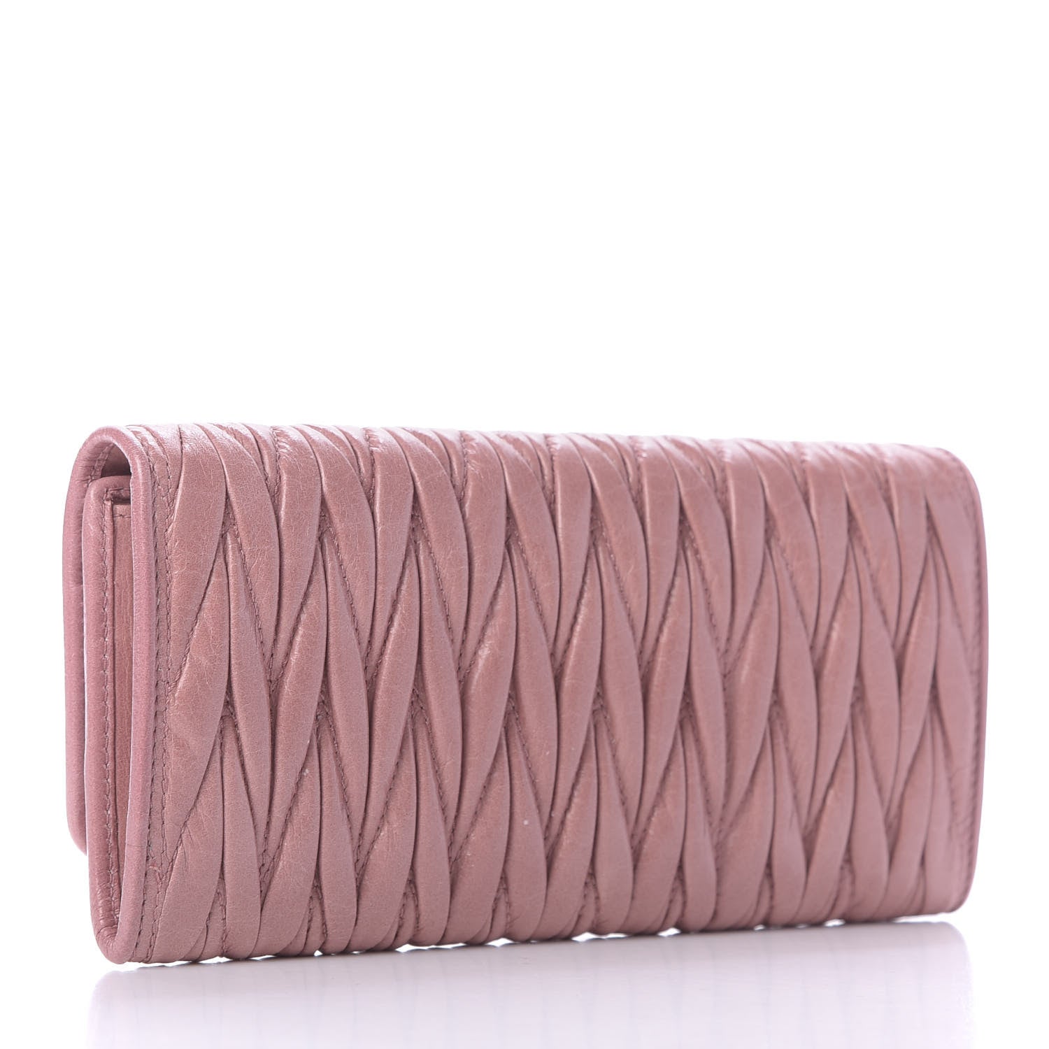 Miu Miu Nappa Matelasse Flap Wallet Rosa 4 of 11