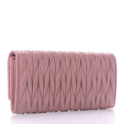 Miu Miu Nappa Matelasse Flap Wallet Rosa 4 of 11