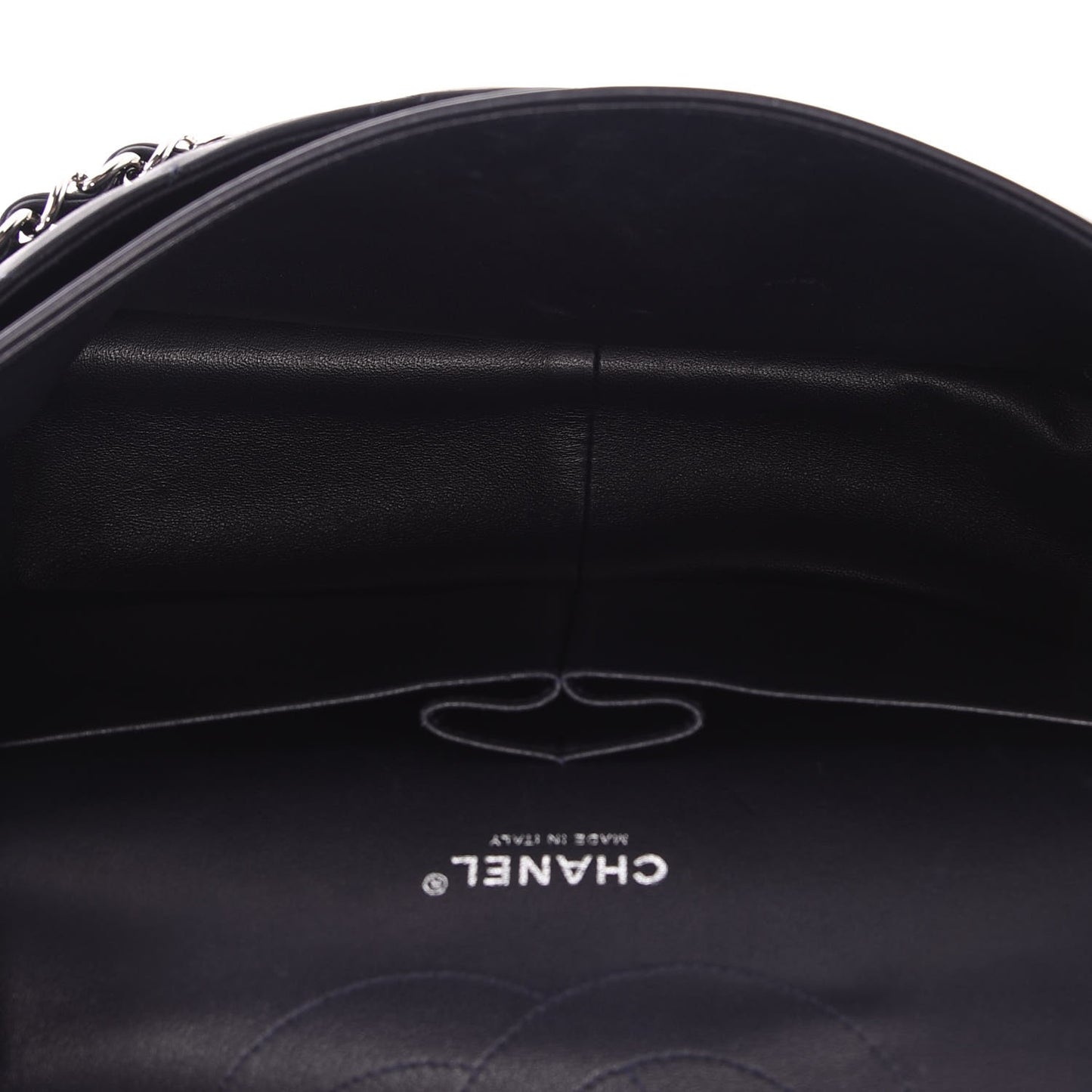 Lambskin Quilted Jumbo Double Flap Dark Navy