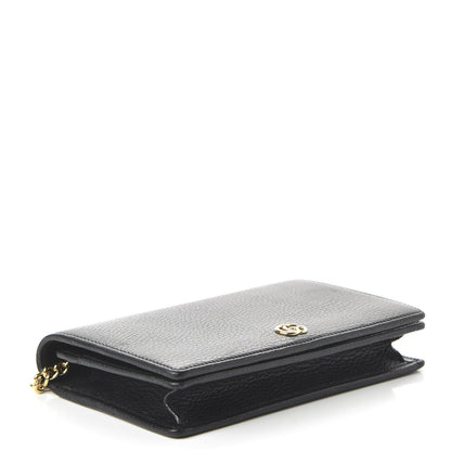 Gucci Calfskin Mini GG Marmont Chain Wallet Black 4 of 10