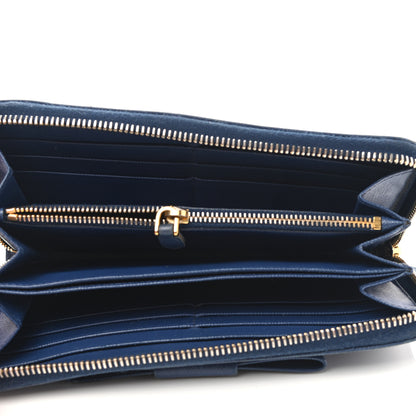 Prada Saffiano Fiocco Bow Zip Around Wallet Bluette 5 of 13