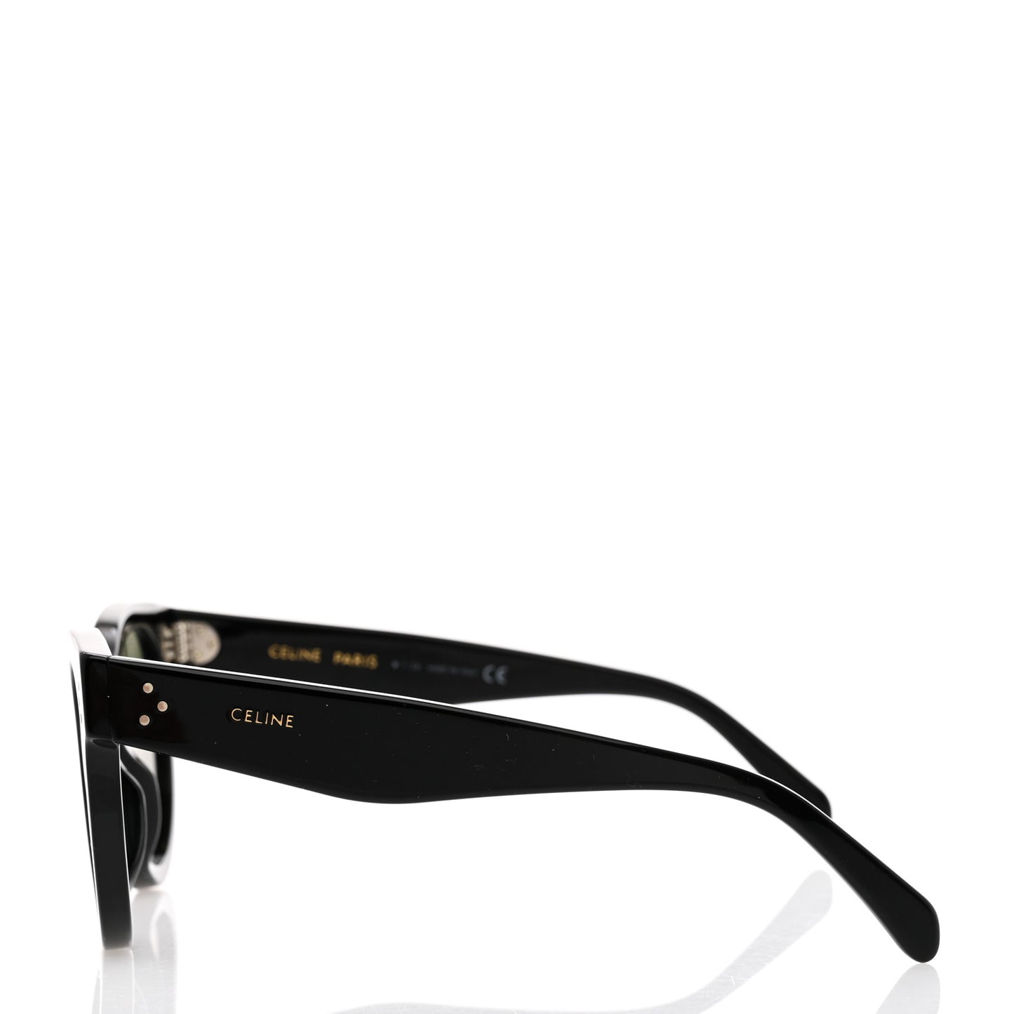 Acetate Studded Mineral Round Sunglasses CL40031N Black