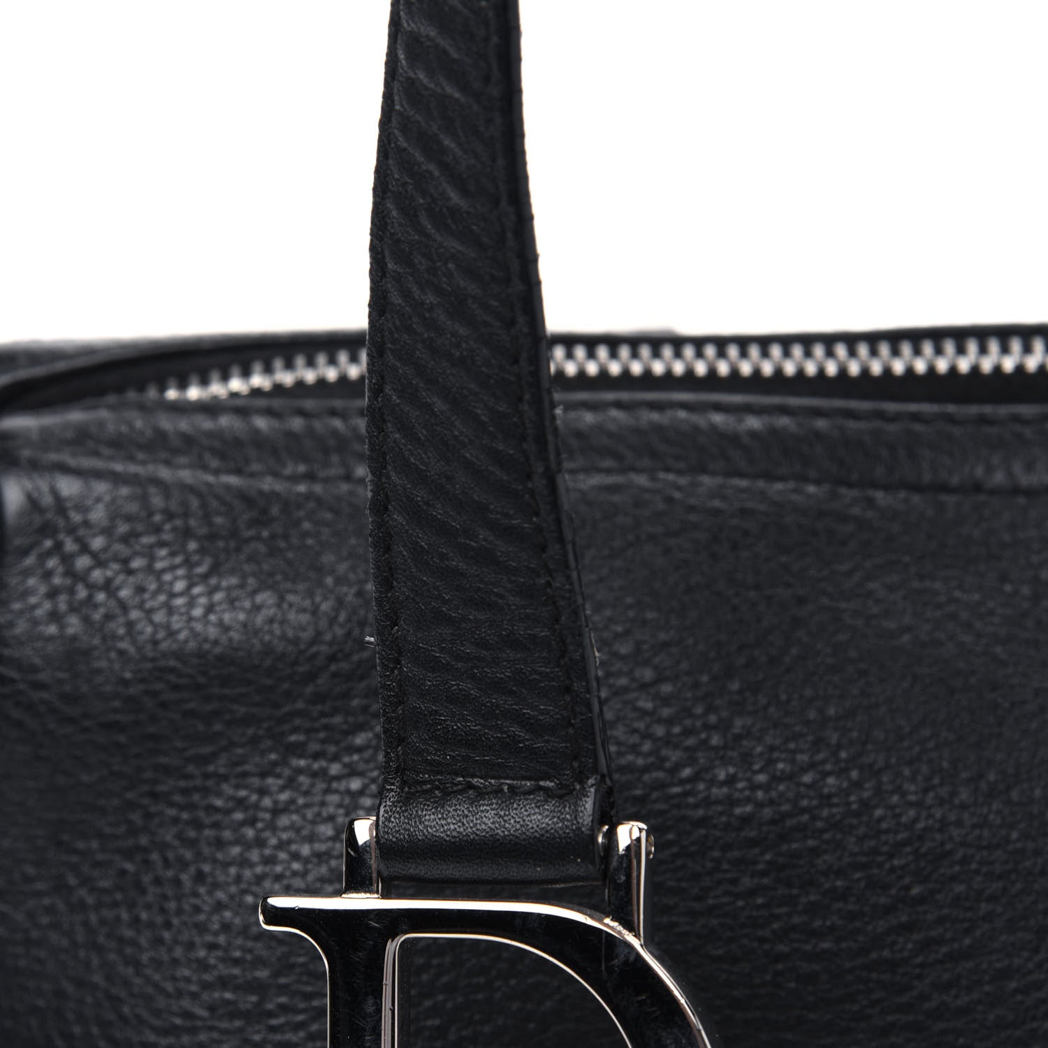 Christian Dior Calfskin Logo Charms Boston Black 21 of 21