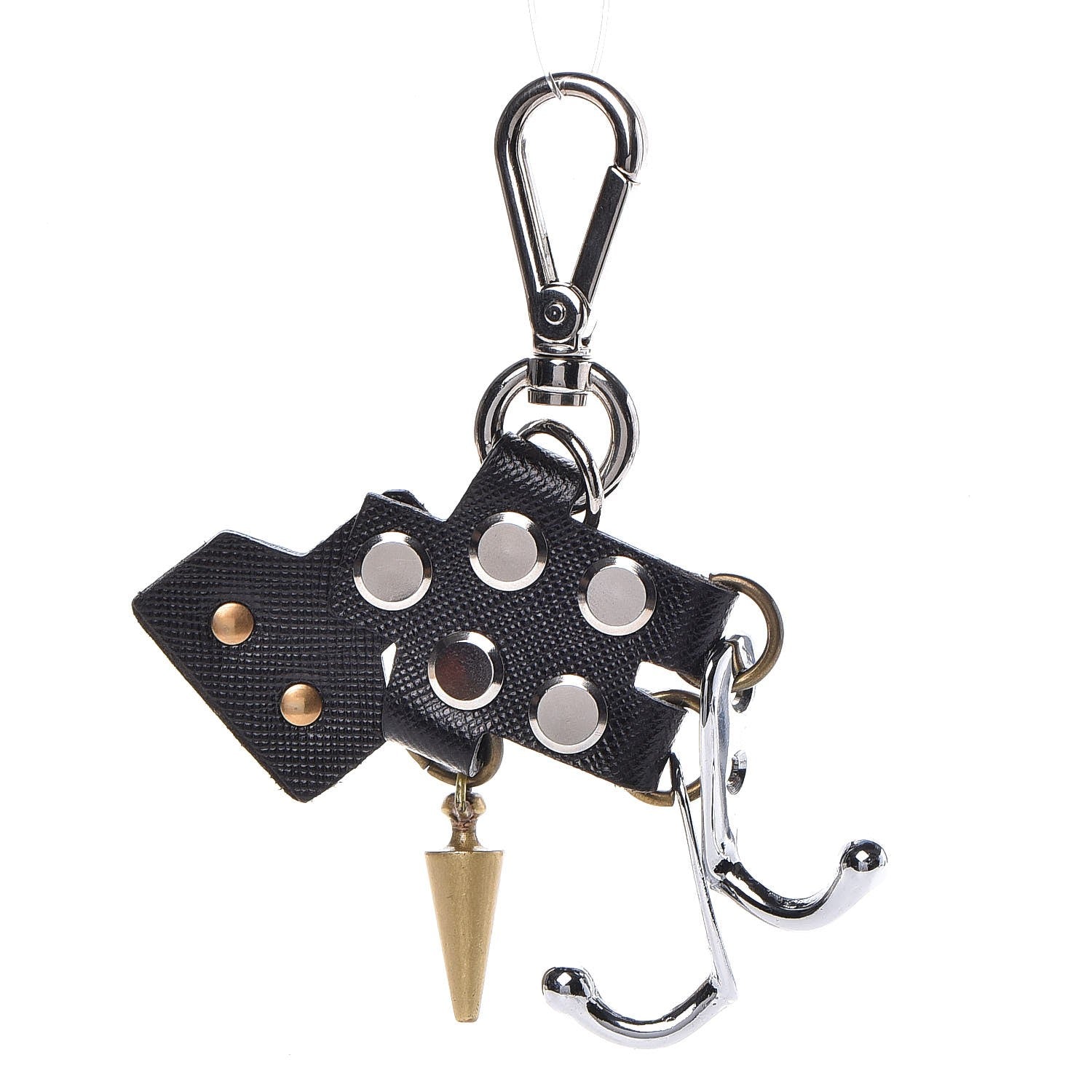 Prada Saffiano Robot Trick Keychain Black 3 of 4
