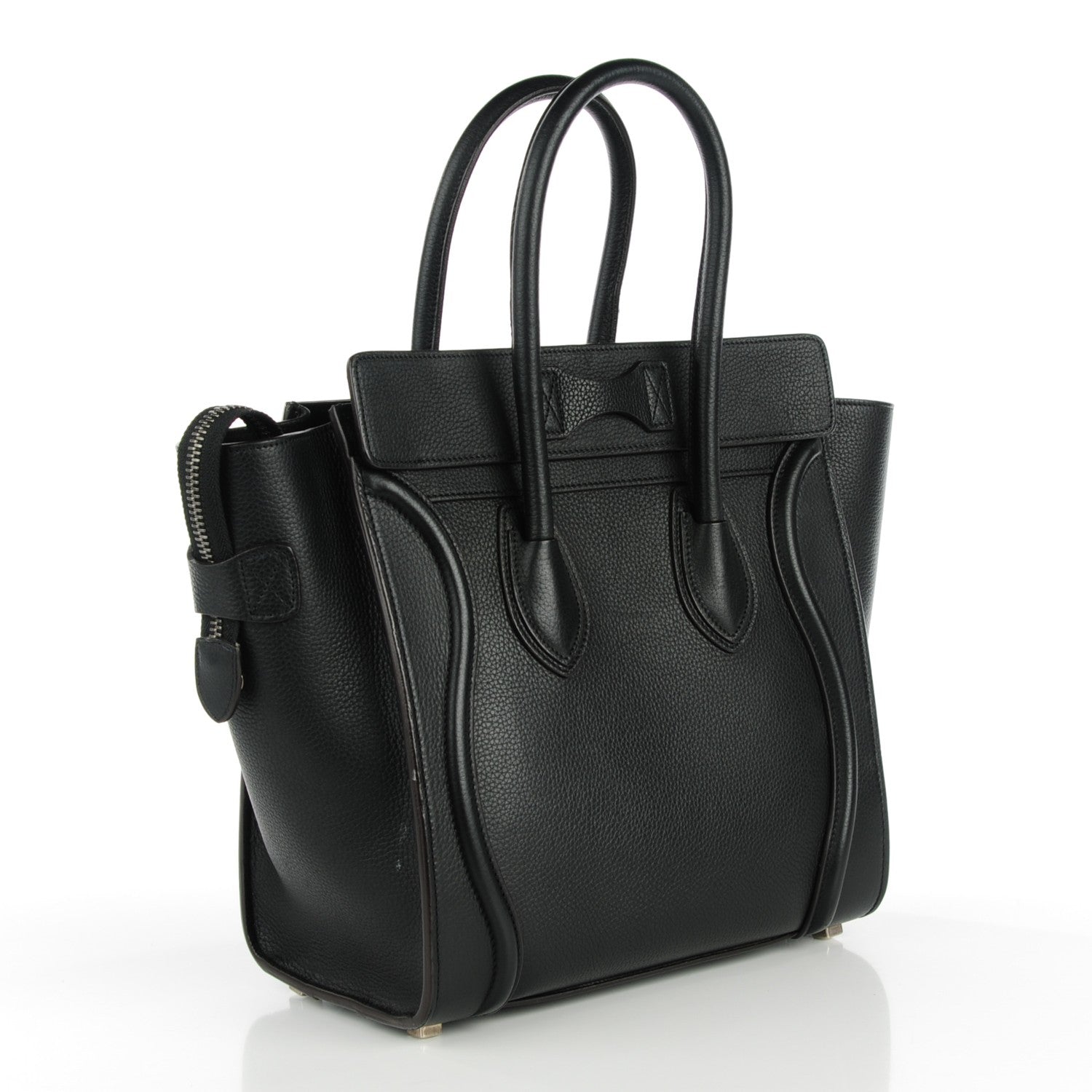 Celine Drummed Calfskin Micro Luggage Black 3 of 7