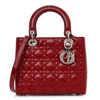 Christian Dior Patent Cannage Medium Lady Dior Red 1 of 13