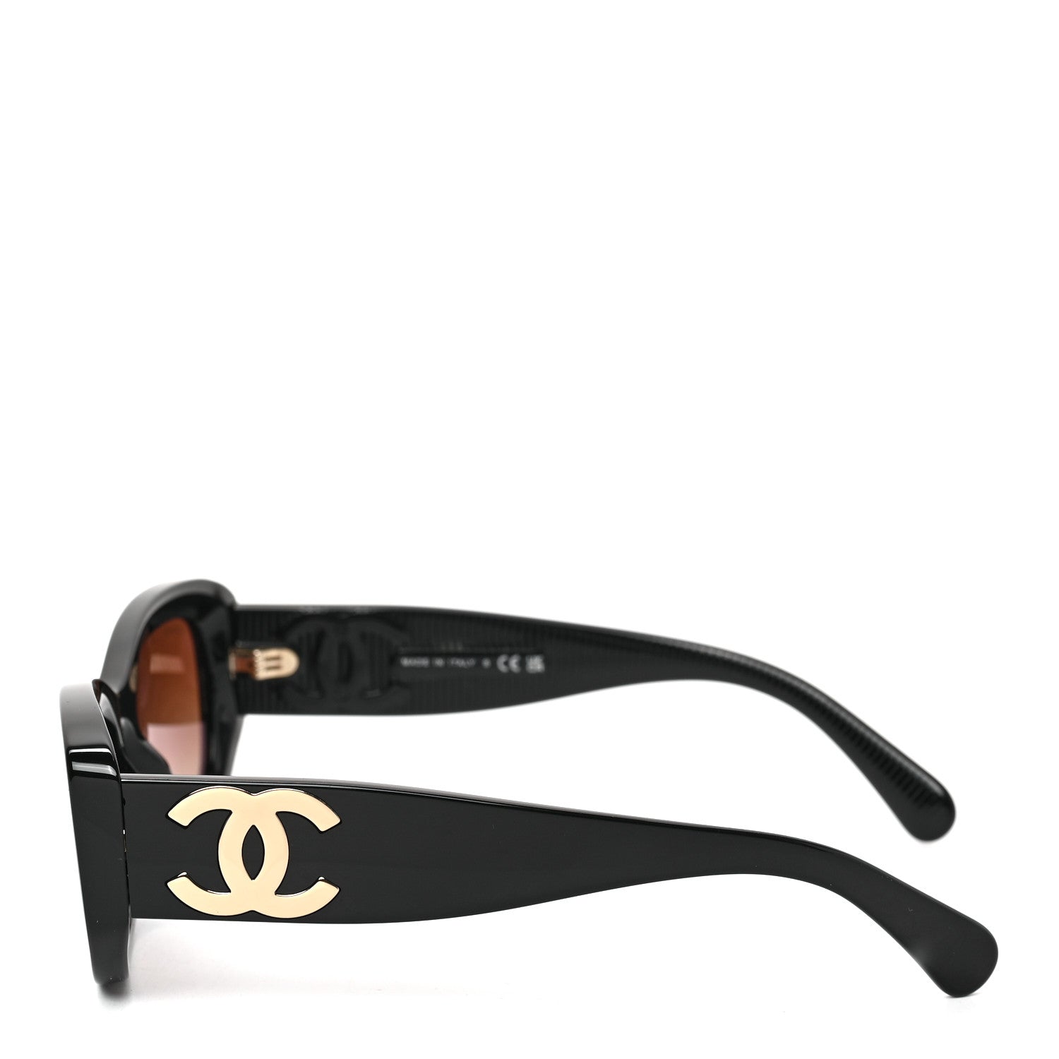Chanel Acetate Rectangle Sunglasses 5493 Black Brown 3 of 6