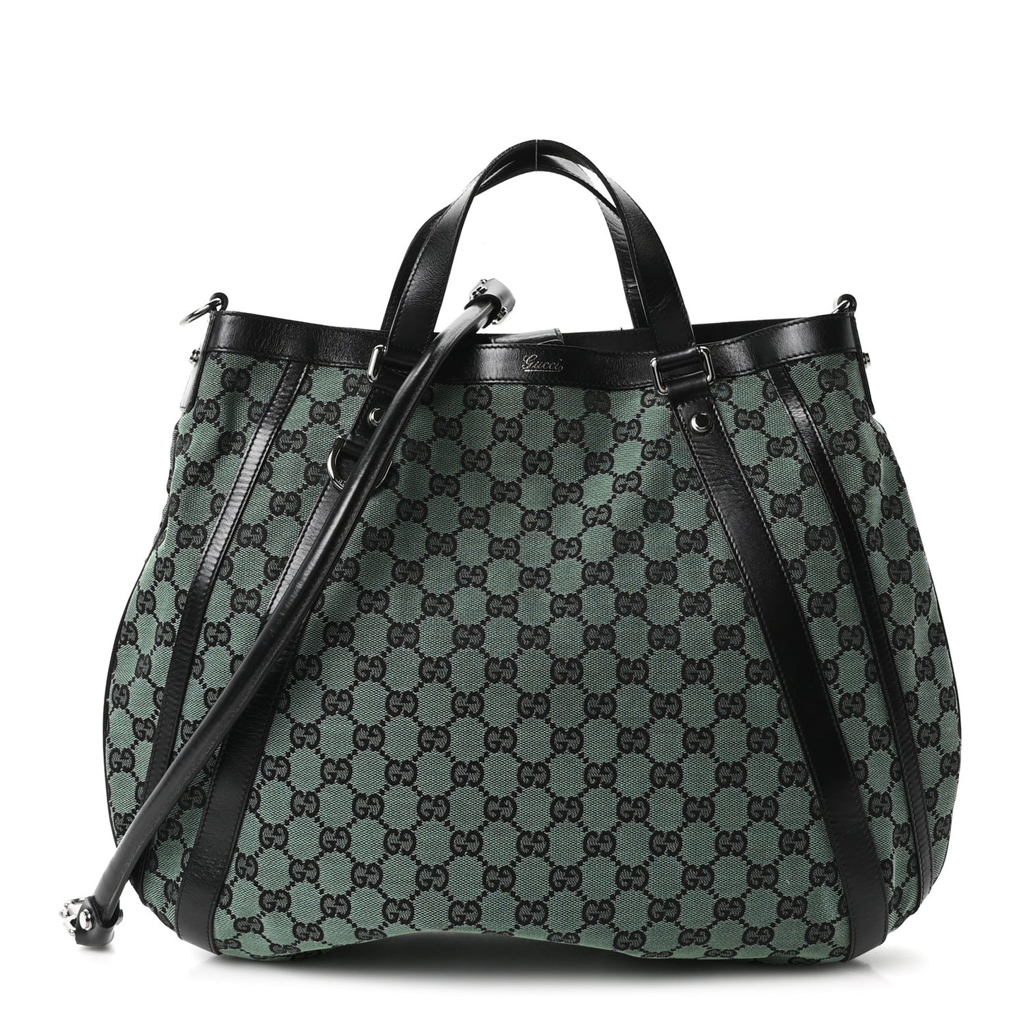 Monogram Medium Abbey Convertible Tote Green Black