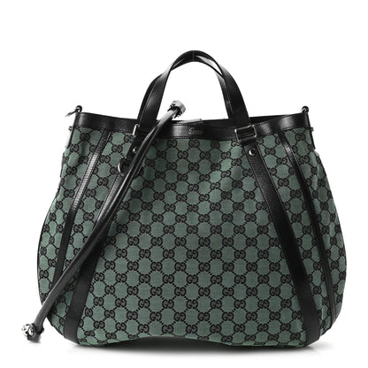 Gucci Monogram Medium Abbey Convertible Tote Green Black 1 of 10