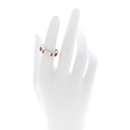 Gucci 18K White Gold Rubellite 7mm Link to Love Ring 51 5.75 2 of 5