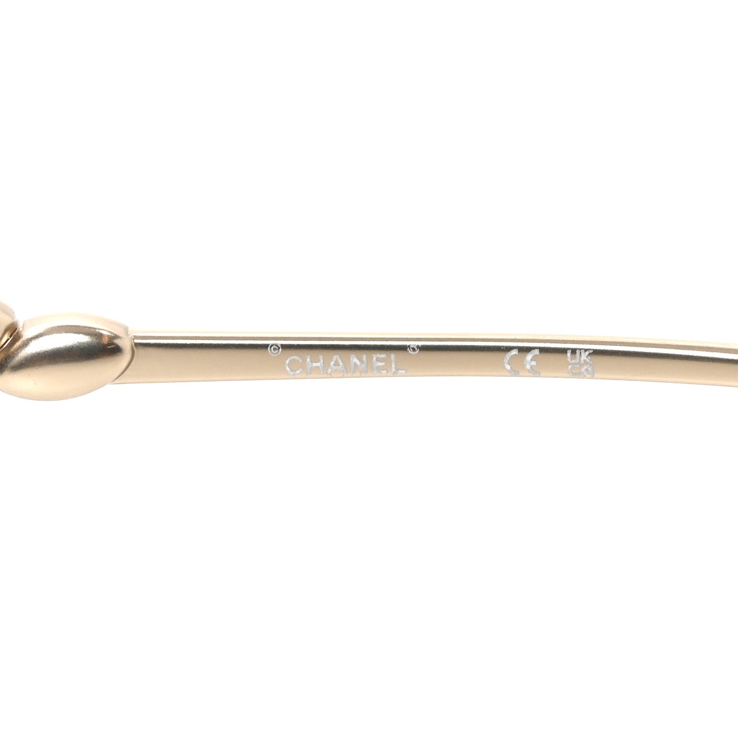 Chanel Metal Crystal Sparkling Wheat Rectangle Sunglasses 71584 Gold 5 of 7
