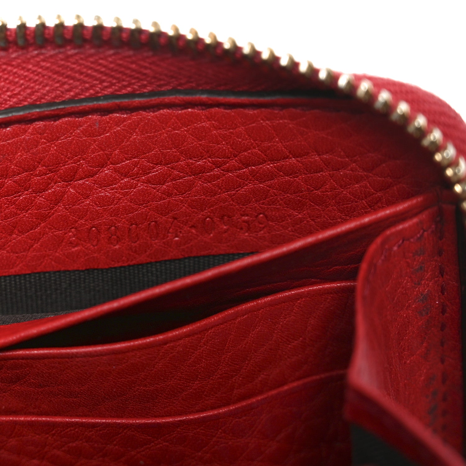 Gucci Pebbled Calfskin Soho Zip Around Wallet Red 7 of 7