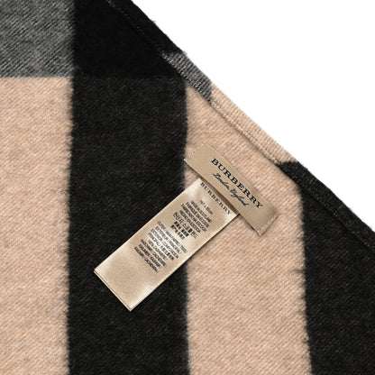 Burberry Cashmere Half Mega Check Bandana Scarf Camel 2 of 3