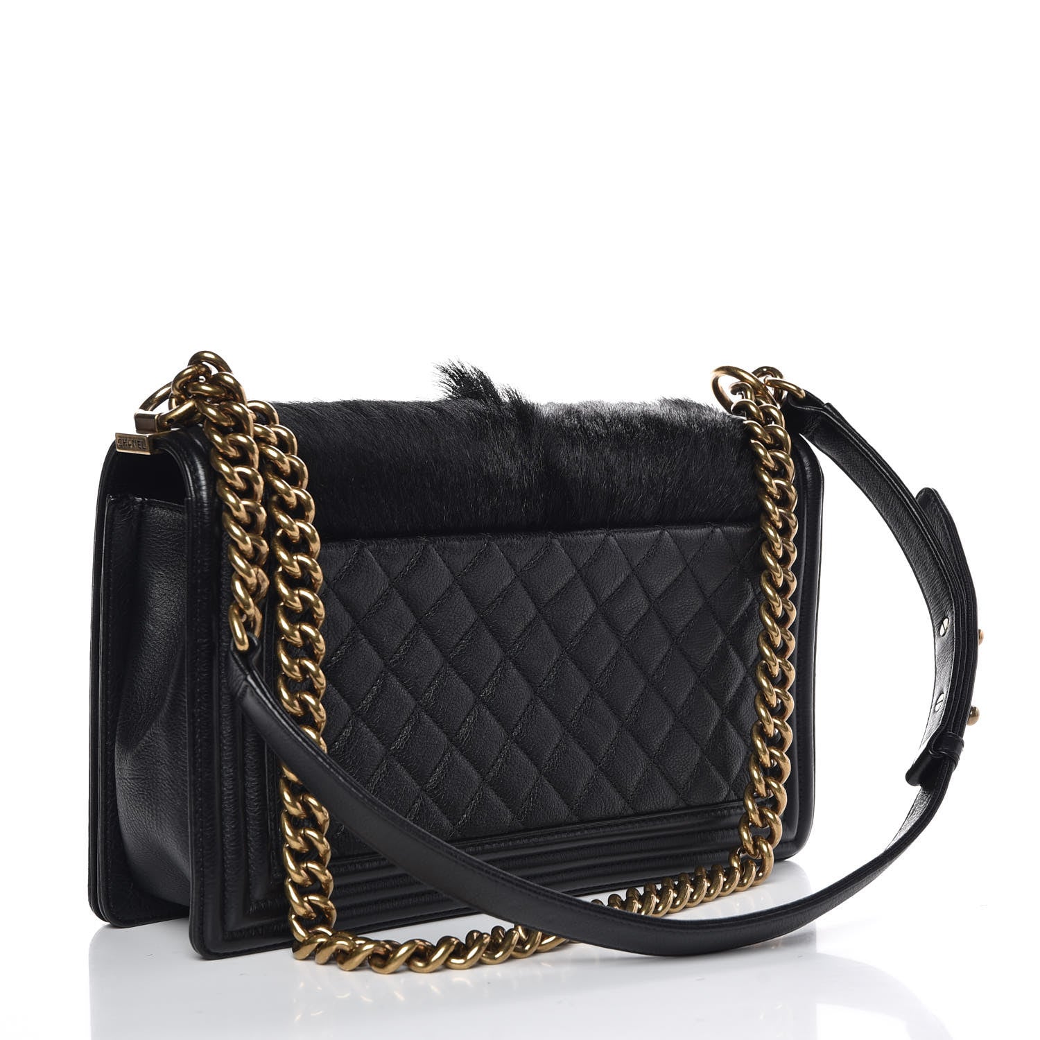 Chanel Goat Hair New Medium Celtic Boy Flap Black 3 of 11