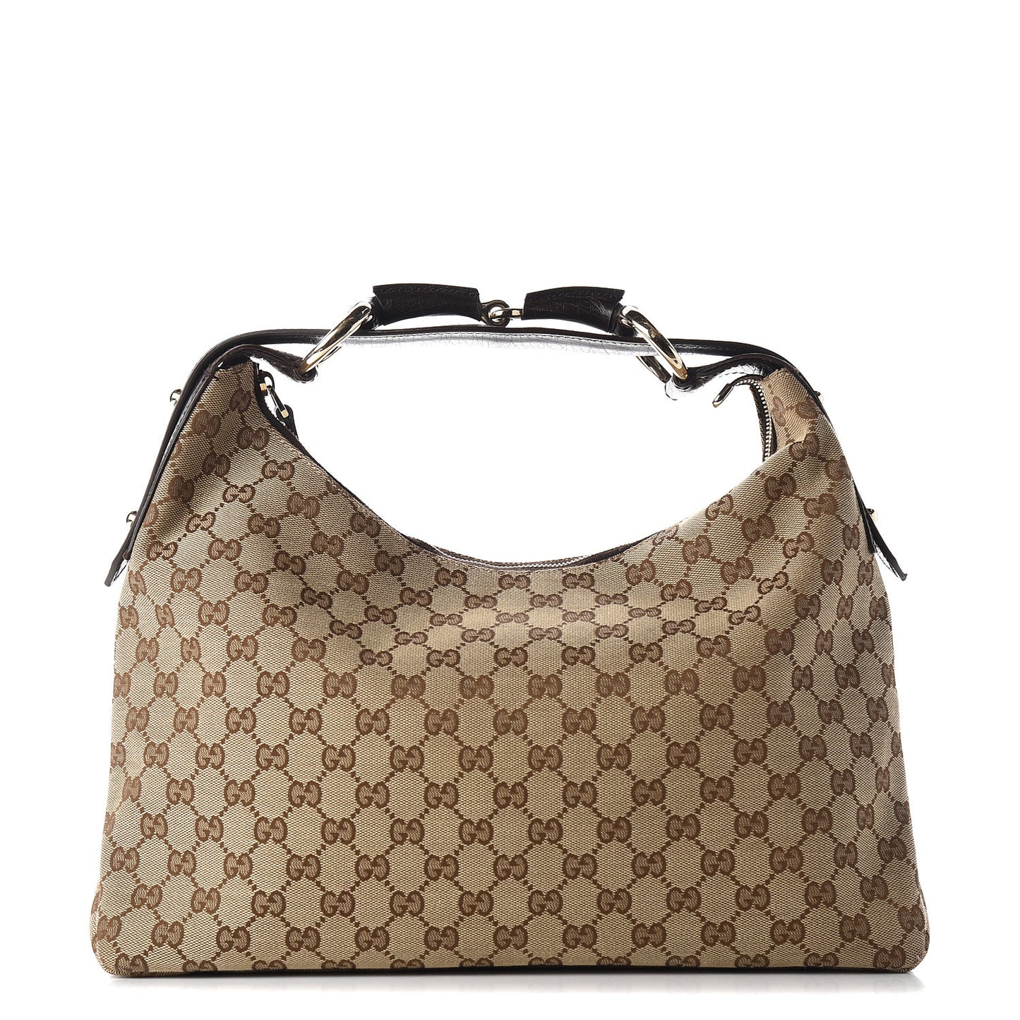 Monogram Medium Horsebit Chain Hobo Dark Brown