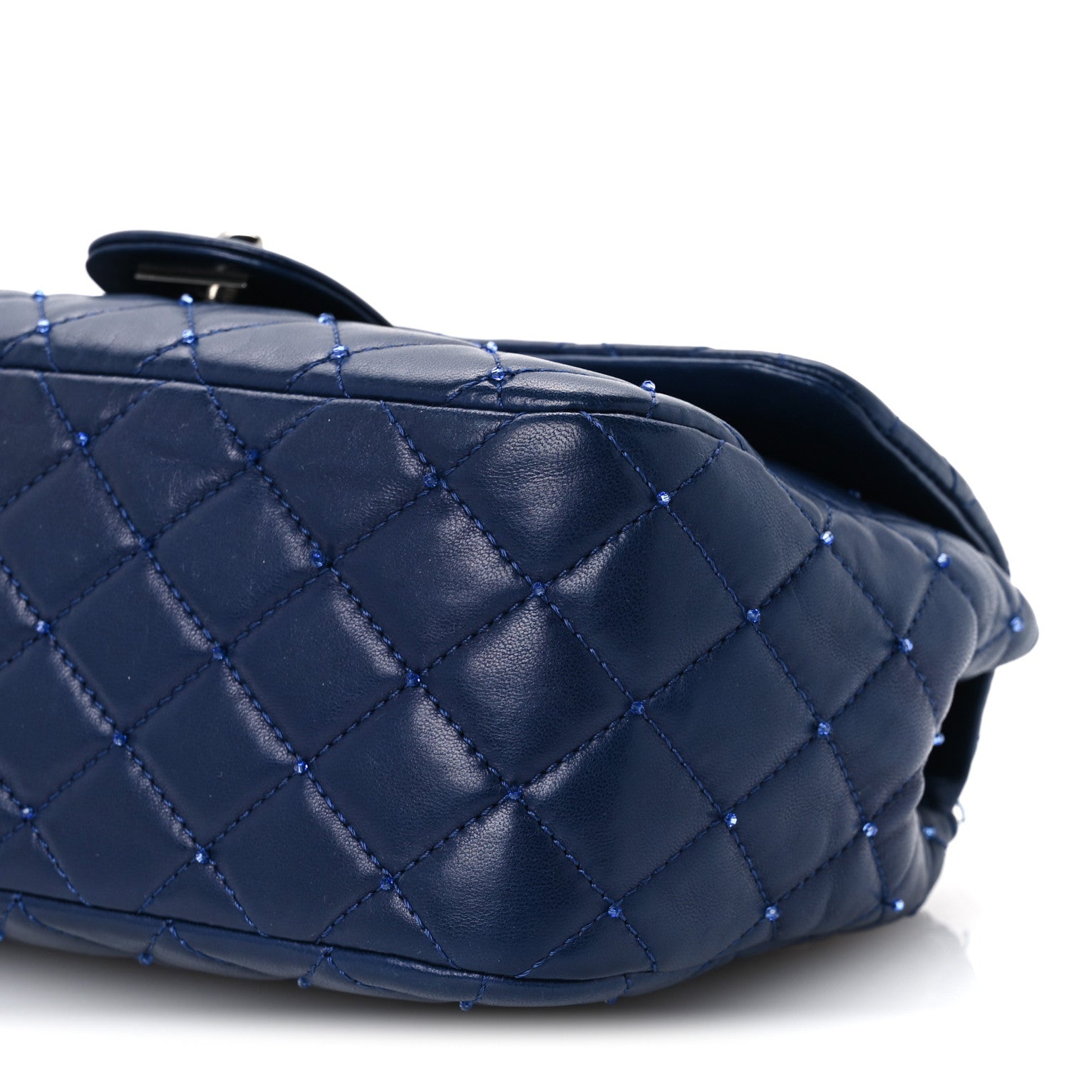 Chanel Lambskin Quilted Strass Flap Dark Blue 11 of 11
