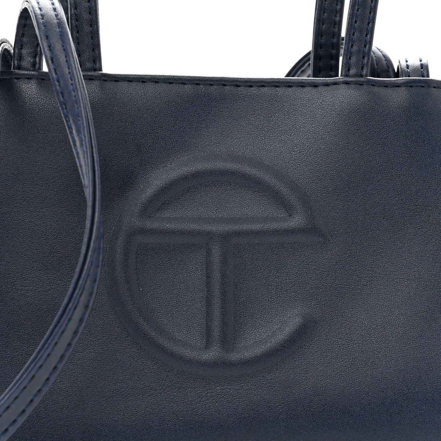 Vegan Leather Small Shopping Bag Navy