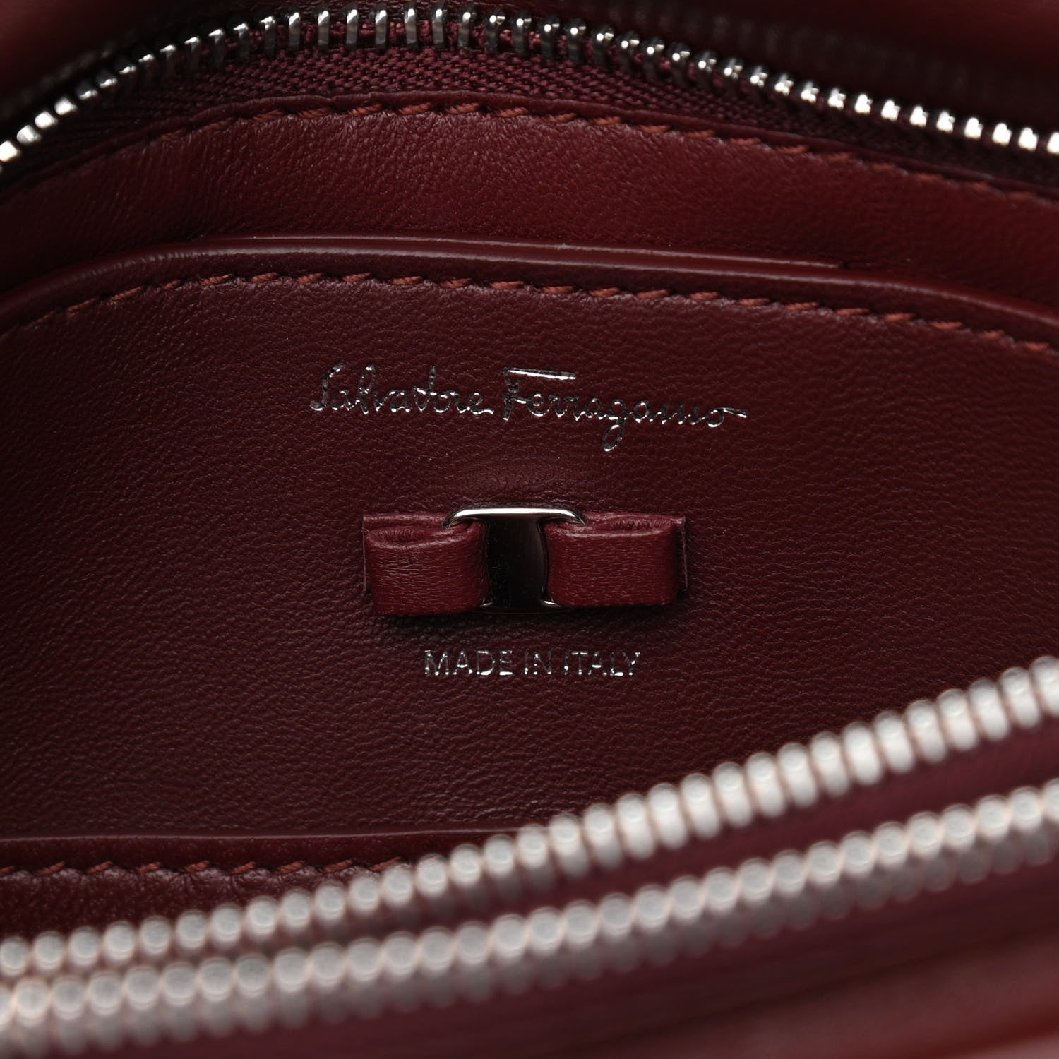 Salvatore Ferragamo Calfskin Small Viva Bow Shoulder Bag Burgundy 7 of 10