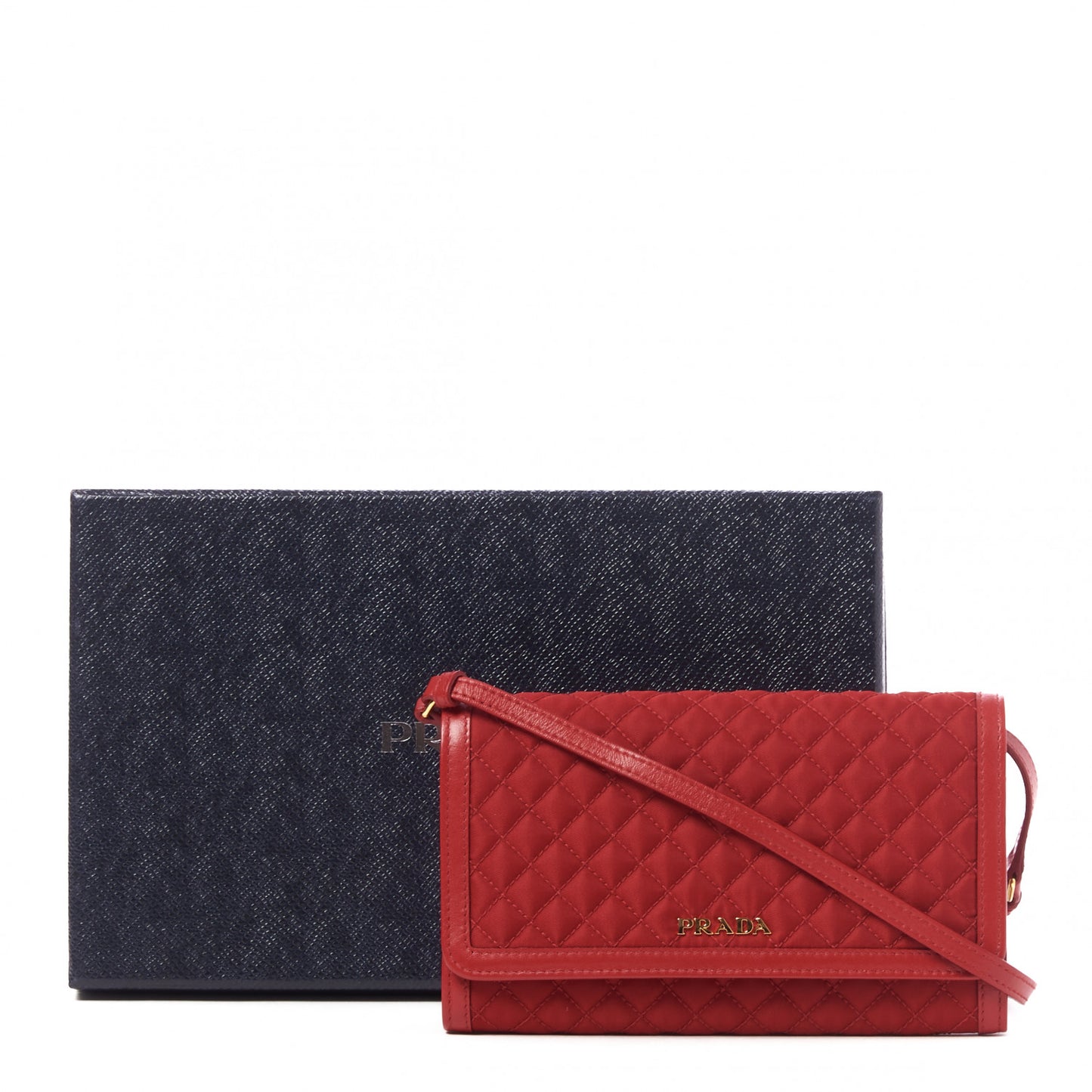 Tessuto Quilted Mini Crossbody Wallet Fuoco