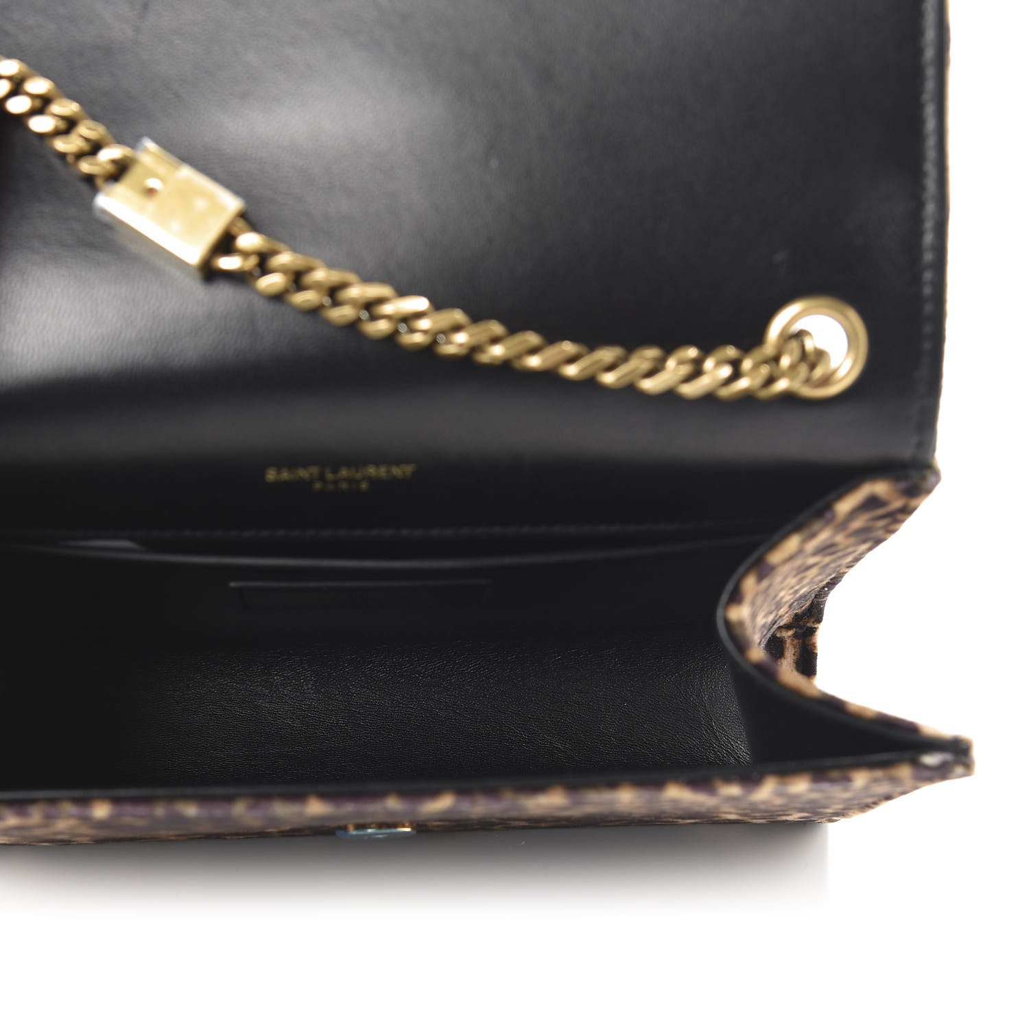 Saint Laurent Jacquard Leopard Small Monogram Kate Satchel Manto Natural 5 of 9