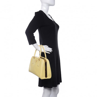 Prada Saffiano Vernice Pyramid Bag White 3 of 15