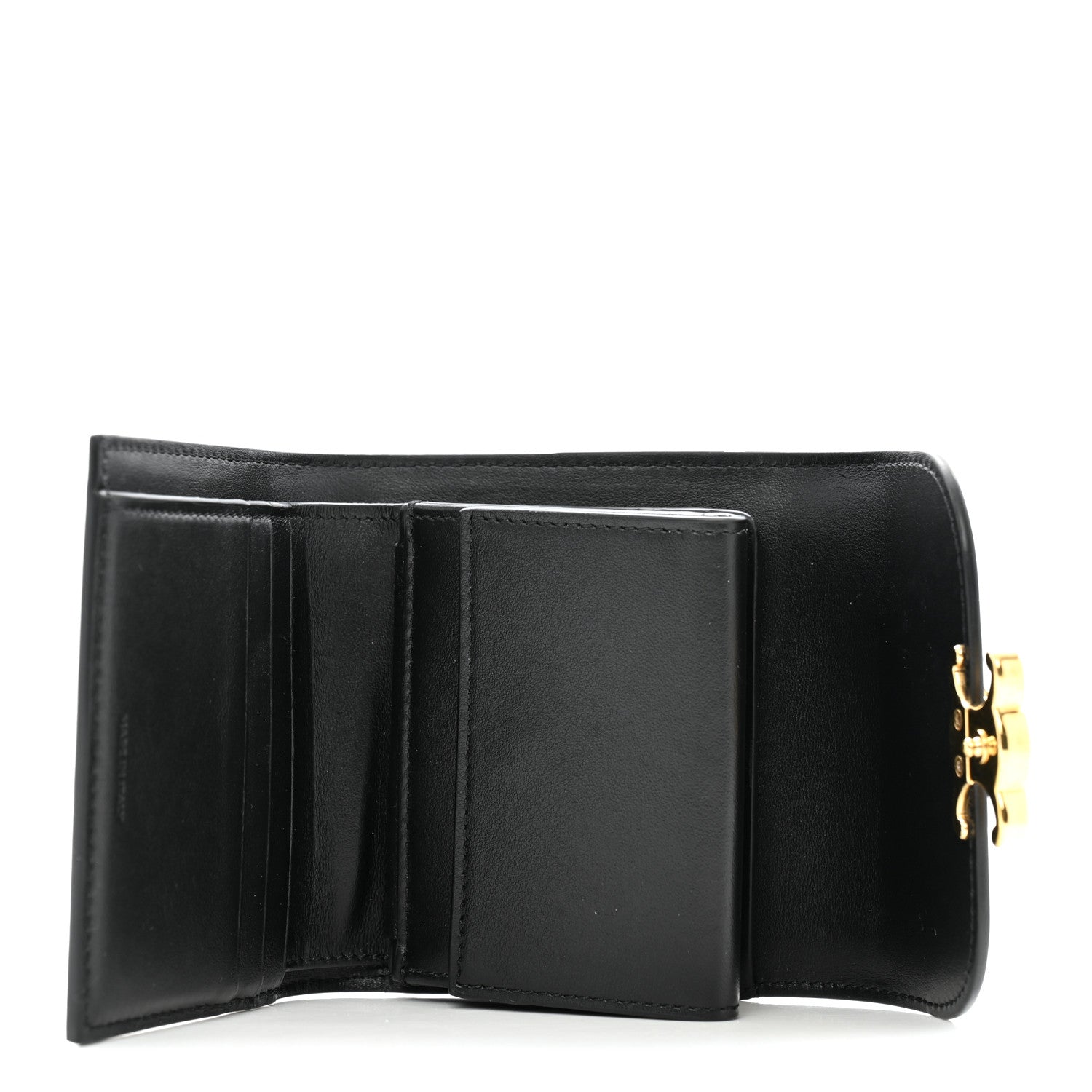 Celine Shiny Smooth Lambskin Small Triomphe Wallet Black 5 of 11