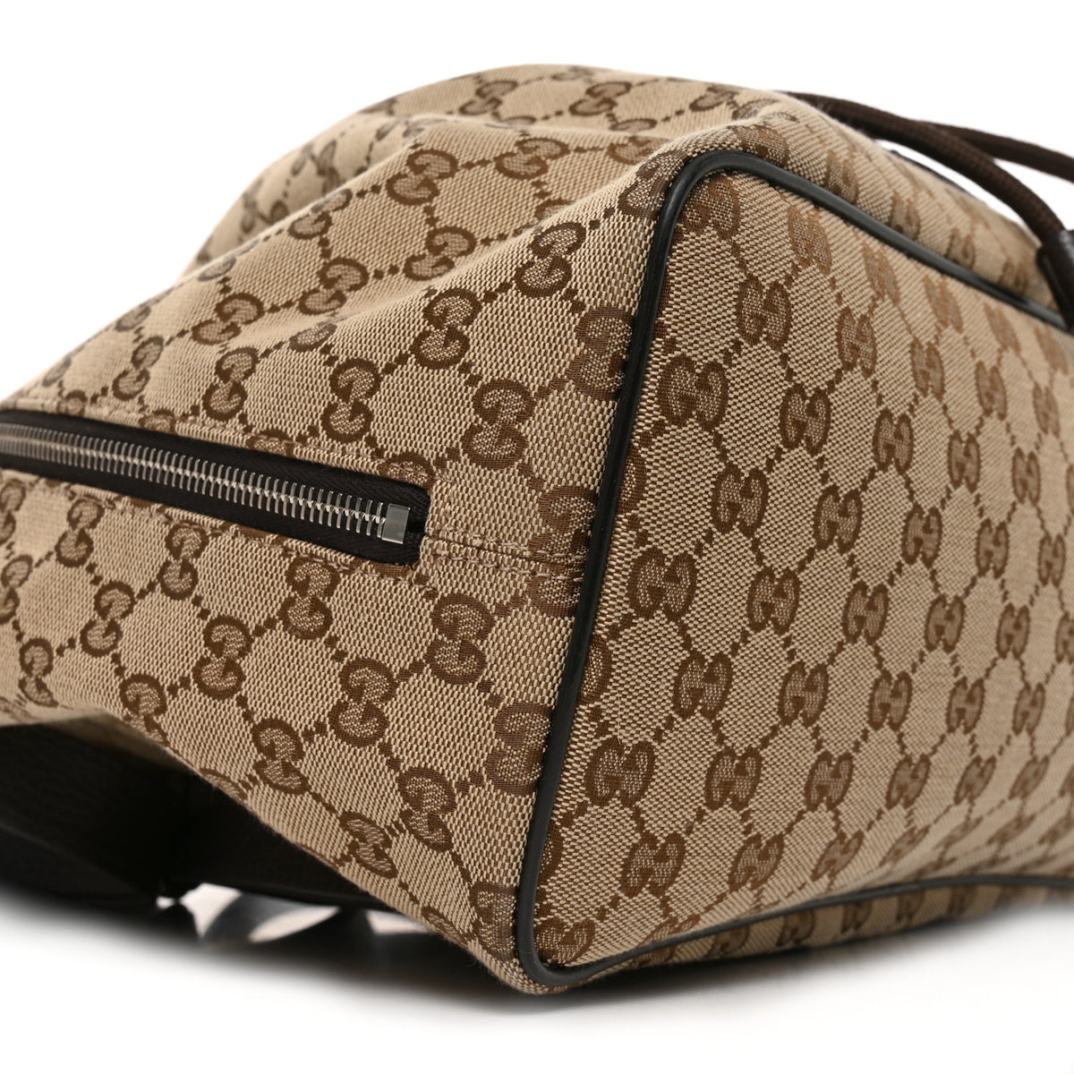 Gucci Monogram Dollar Calfskin O Drawstring Backpack Beige Ebony Testa di Moro Dark Chocolate 9 of 10