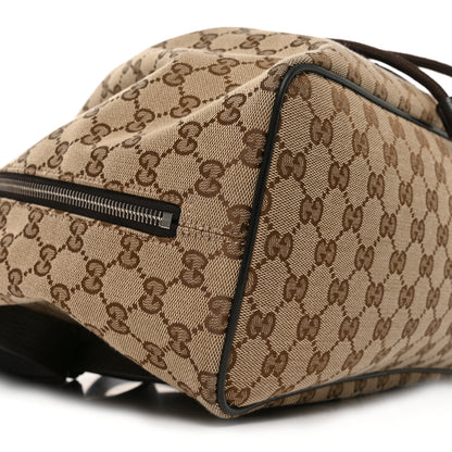 Gucci Monogram Dollar Calfskin O Drawstring Backpack Beige Ebony Testa di Moro Dark Chocolate 9 of 10