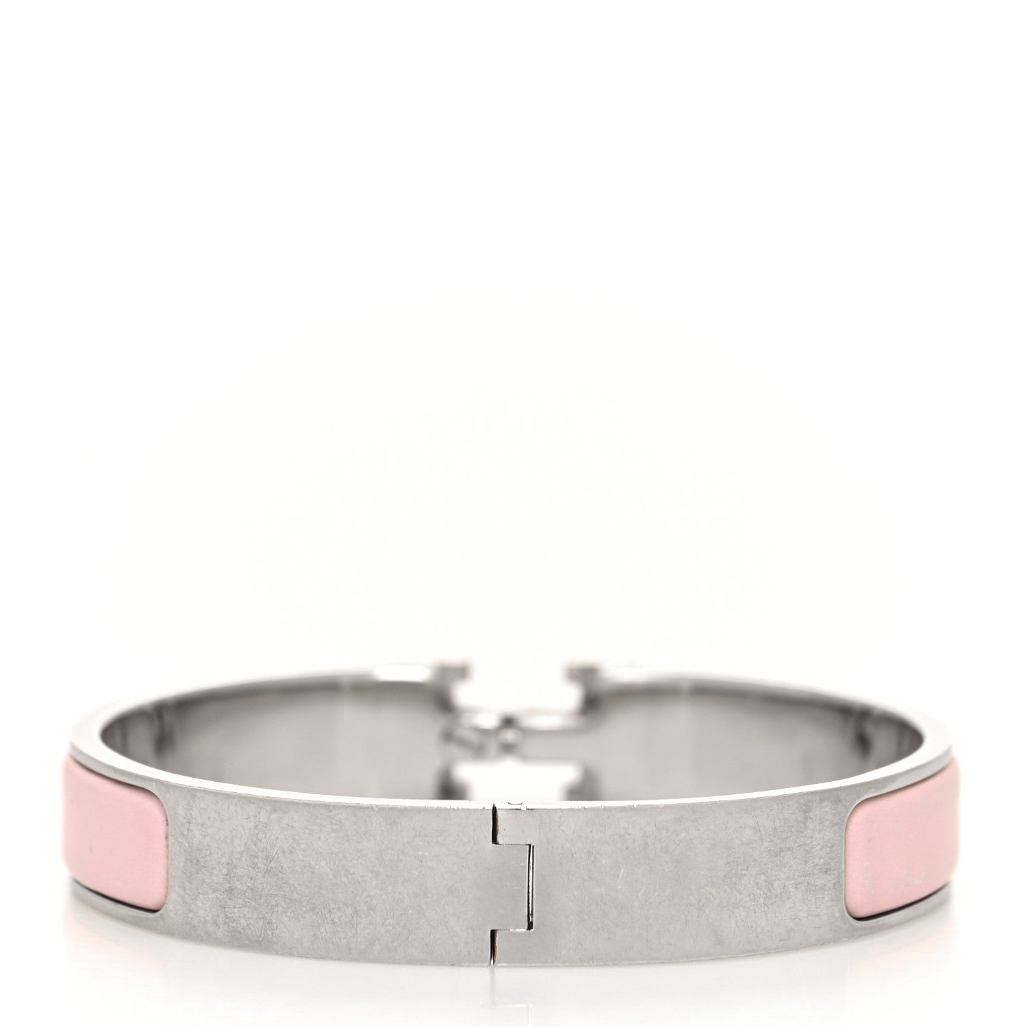 Hermes Enamel Narrow Clic Clac H Bracelet PM Rose Candeur 3 of 5
