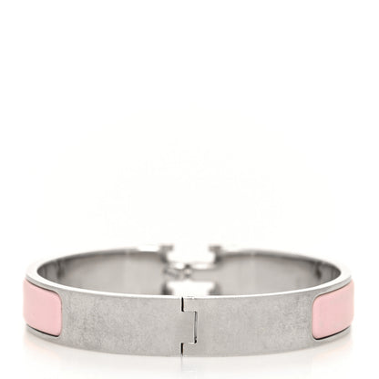 Hermes Enamel Narrow Clic Clac H Bracelet PM Rose Candeur 3 of 5
