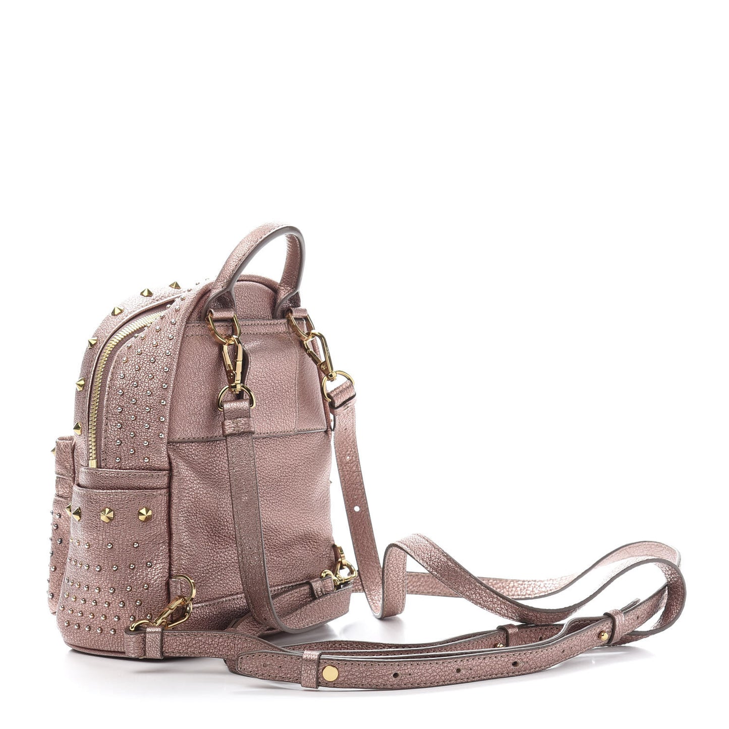 Metallic Calfskin Stud X-Mini Stark Bebe Boo Backpack Pink