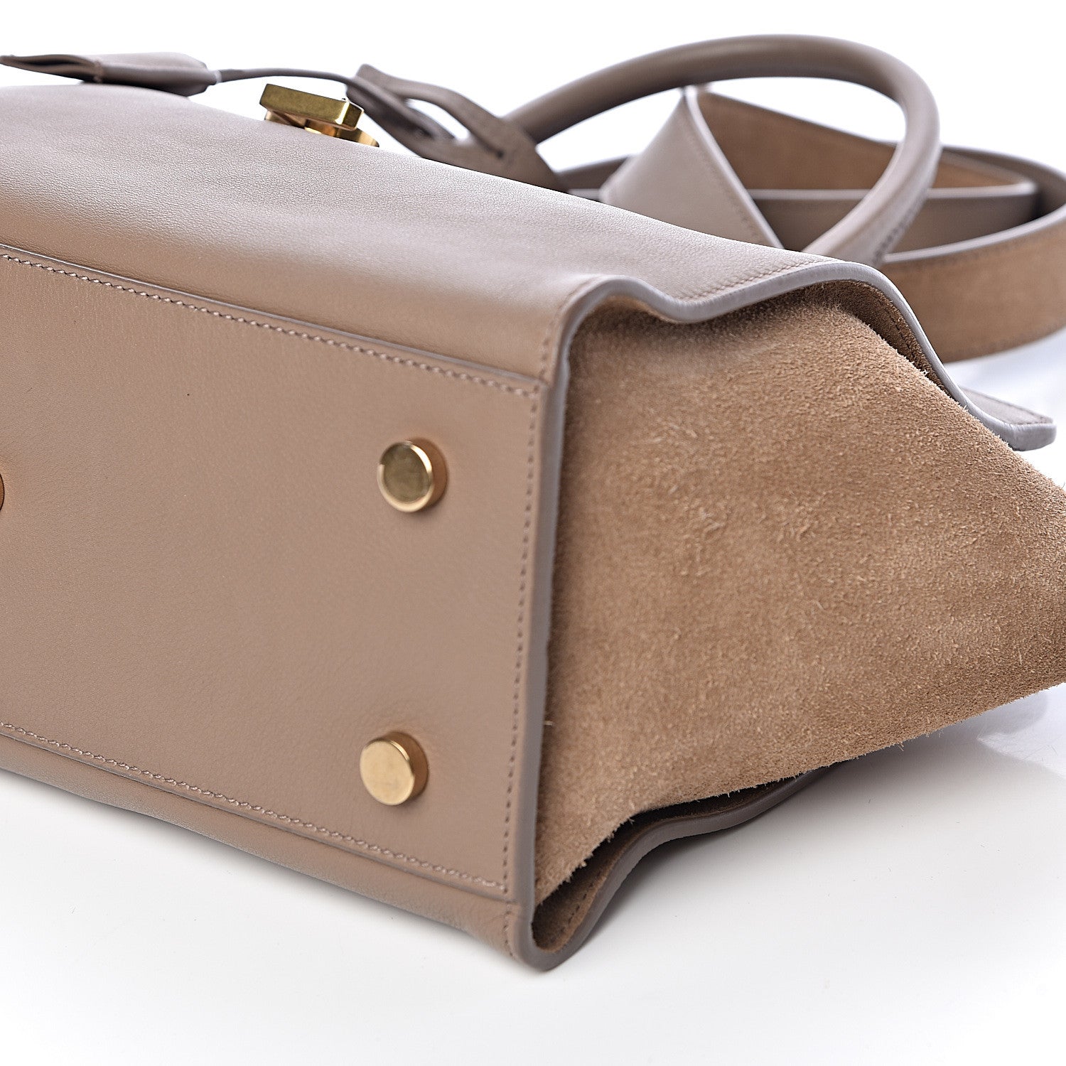 Saint Laurent Calfskin Suede Baby Monogram Downtown Cabas Taupe 9 of 12