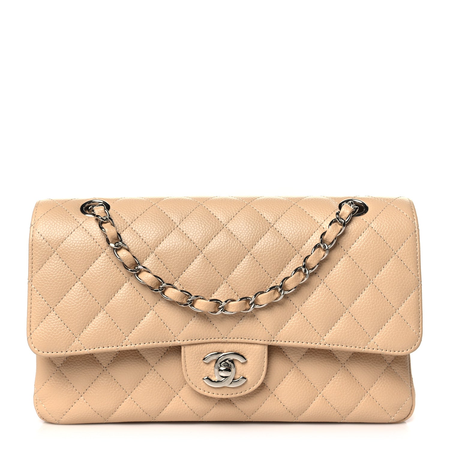 Chanel Caviar Quilted Medium Double Flap Beige 1 of 10