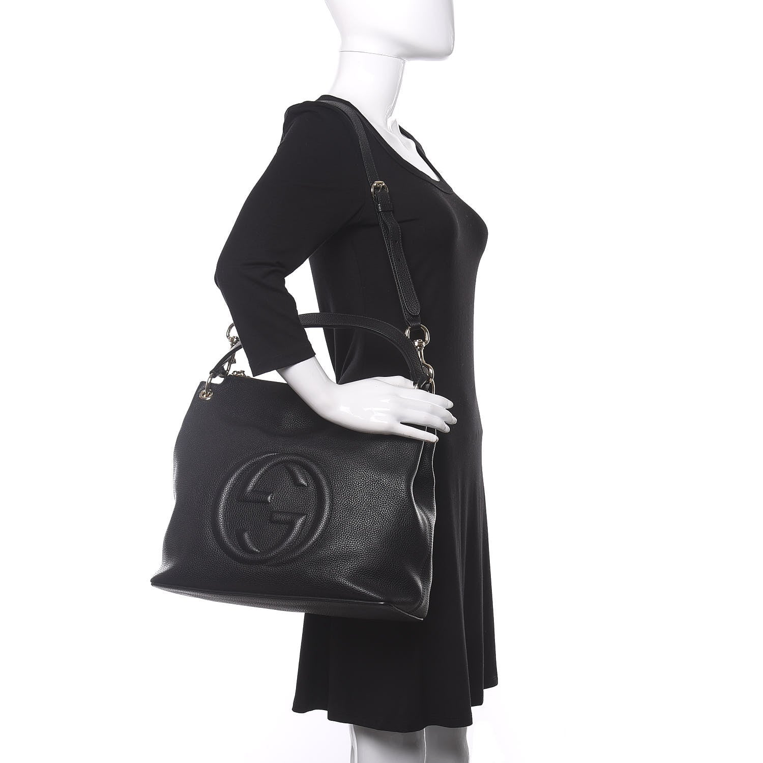 Gucci Pebbled Calfskin Large Soho Hobo Black 2 of 10