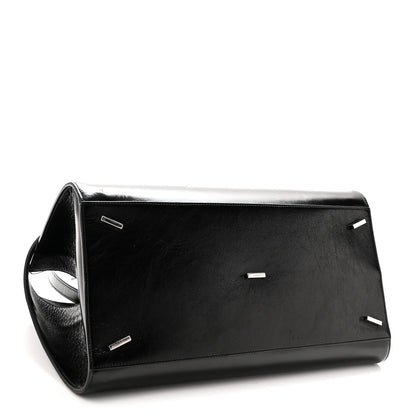 Salvatore Ferragamo Shiny Calfskin Medium Hug Zip Pocket Shoulder Bag Black 4 of 9