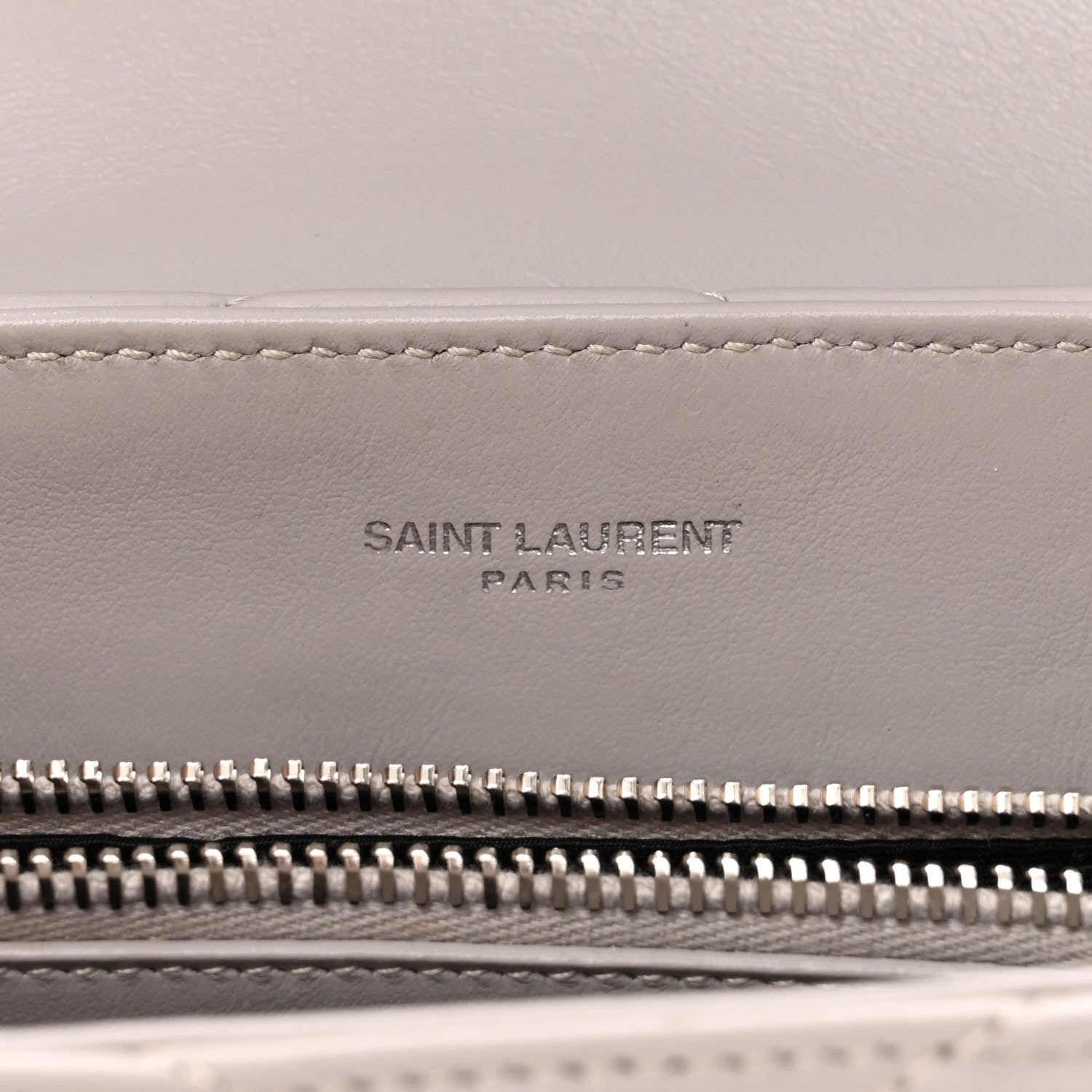 Saint Laurent Calfskin Y Quilted Monogram Small Loulou Chain Satchel Granite 5 of 11