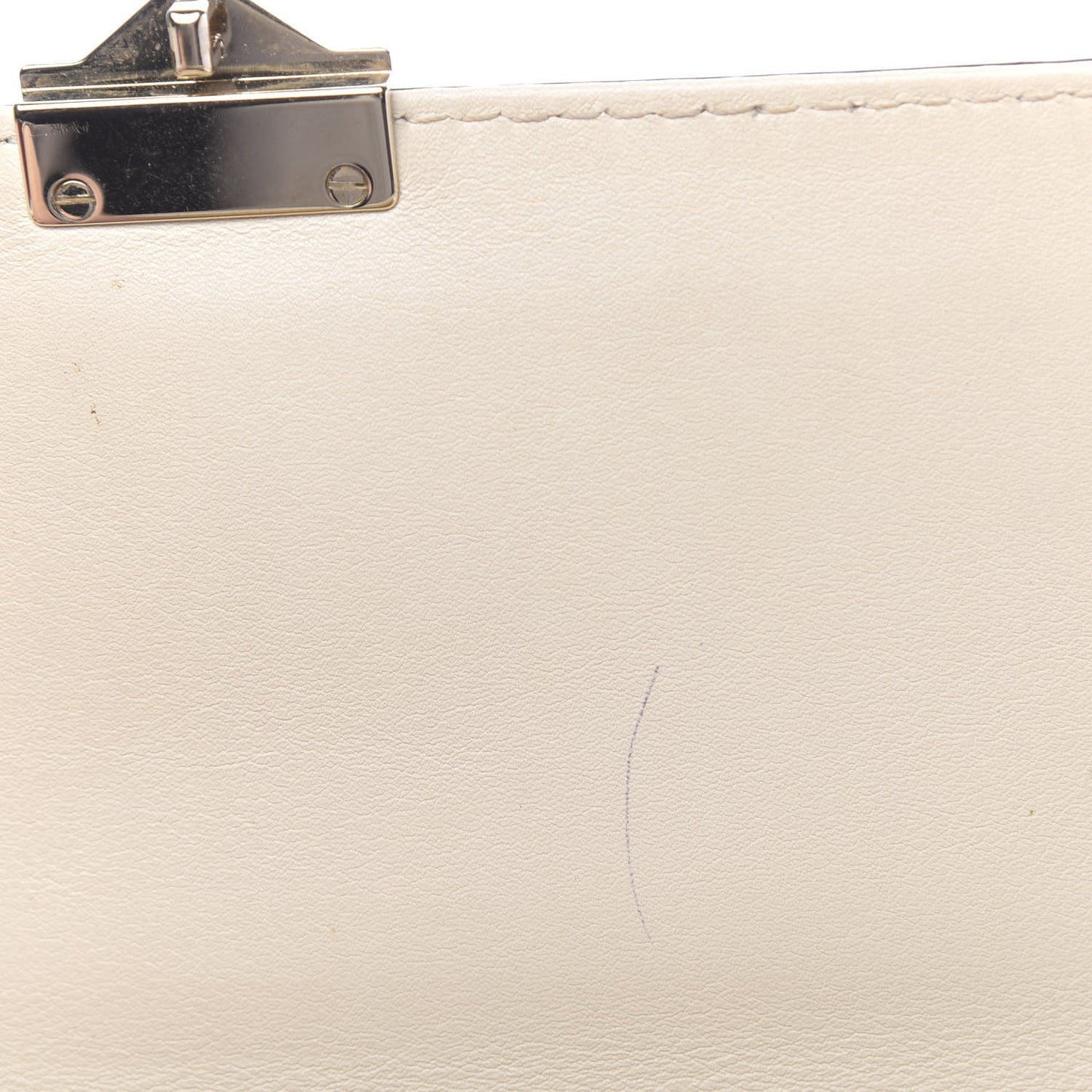 Vitello Medium Glam Lock Rockstud Flap Light Ivory
