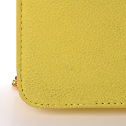 MCM Calfskin Chain Wallet Yellow 17 of 20