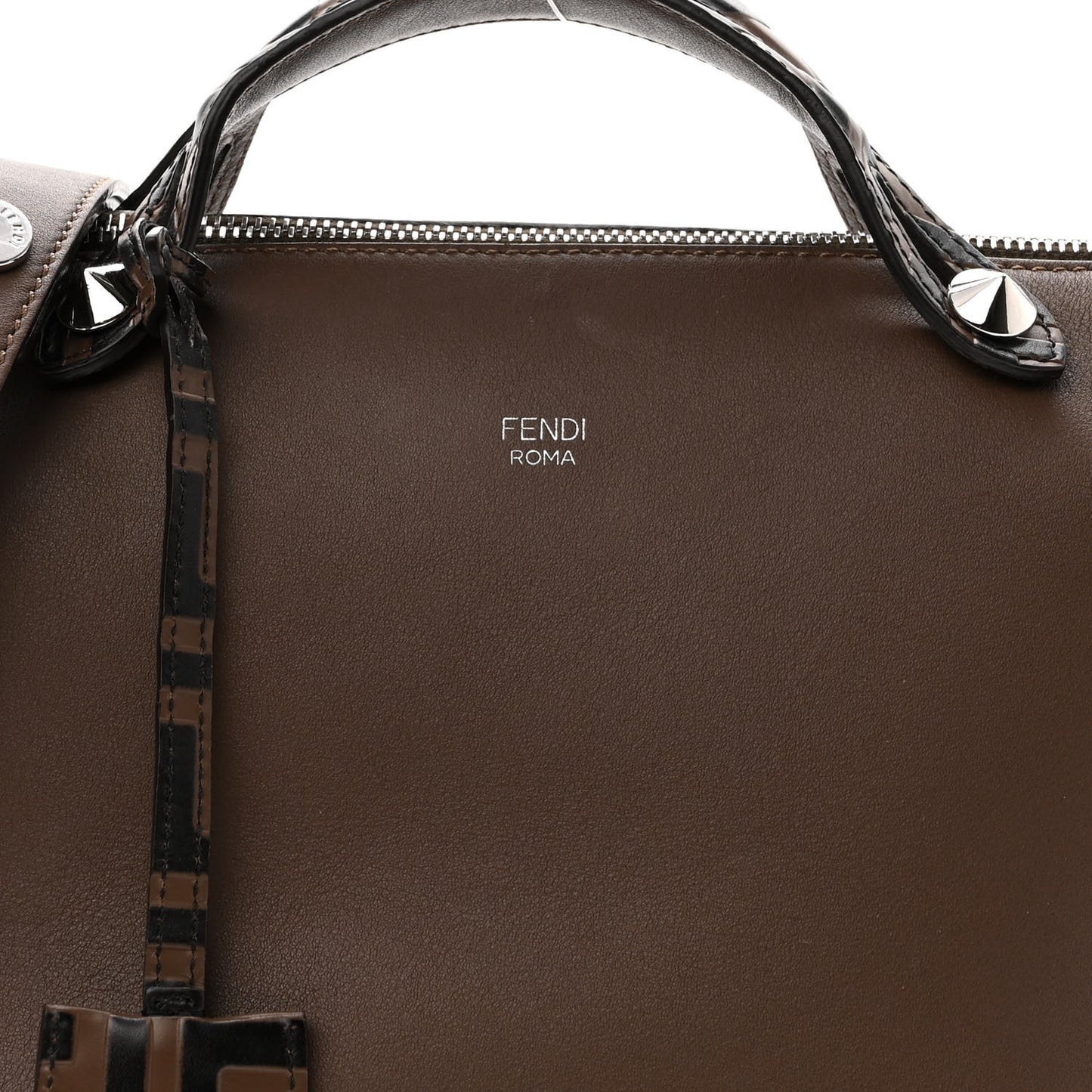 Vitello Dolce Bi-Color FF 1974 Embossed Medium By The Way Boston Bag Maya Black