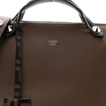 Fendi Vitello Dolce Bi-Color FF 1974 Embossed Medium By The Way Boston Bag Maya Black 9 of 13